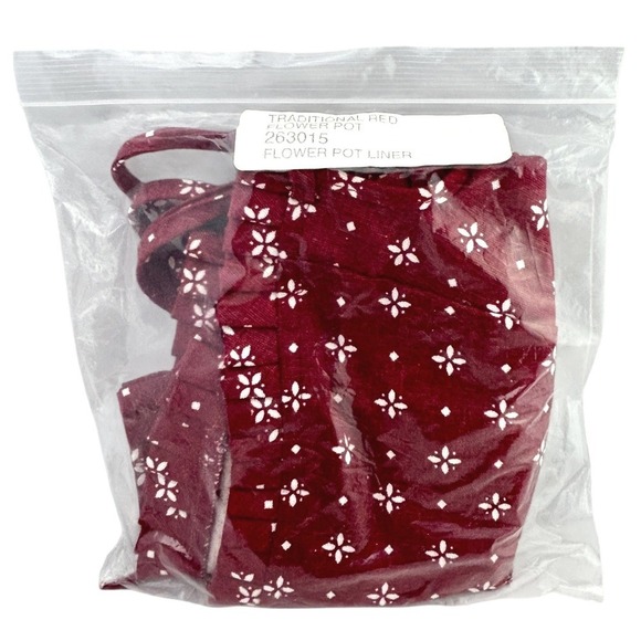 Longaberger Other - Longaberger Flower Pot Basket Liner ONLY Traditional Red Fabric NEW #263015